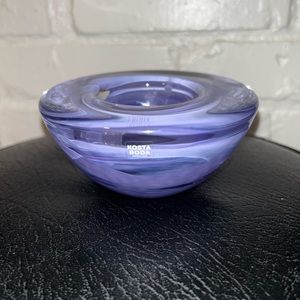 Kosta Boda purple crystal candleholder